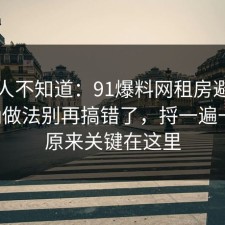很多人不知道：91爆料网租房避坑的正确做法别再搞错了，捋一遍一次，原来关键在这里