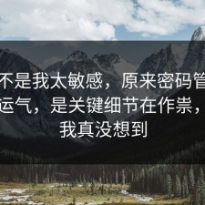 原来不是我太敏感，原来密码管理不是看运气，是关键细节在作祟，结局我真没想到