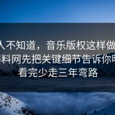 很多人不知道，音乐版权这样做最稳：91爆料网先把关键细节告诉你明白，看完少走三年弯路
