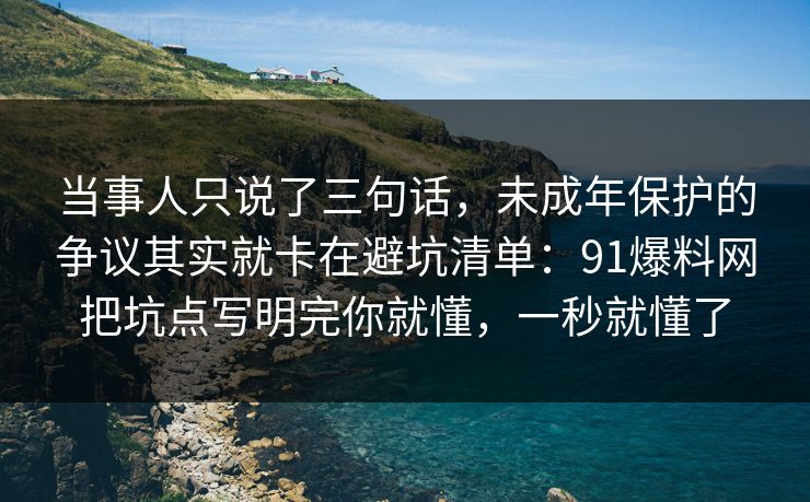 当事人只说了三句话,未成年保护的争议其实就卡在避坑清单:91爆料网把坑点写明完你就懂,一秒就懂了 第1张 当事人只说了三句话,未成年保护的争议其实就卡在避坑清单:91爆料网把坑点写明完你就懂,一秒就懂了 第1张