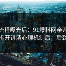 幕后流程曝光后：91爆料网亲密关系这波拆开讲清心理机制后，后劲太大
