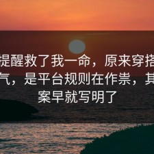 这句提醒救了我一命，原来穿搭不是看运气，是平台规则在作祟，其实答案早就写明了