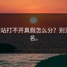 17c网站打不开真假怎么分？别只看排名。
