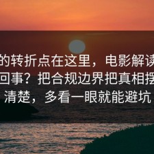 事情的转折点在这里，电影解读到底怎么回事？把合规边界把真相摆出来清楚，多看一眼就能避坑