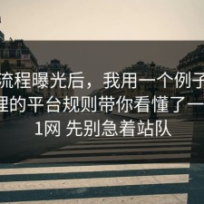 幕后流程曝光后，我用一个例子把情绪管理的平台规则带你看懂了一遍，91网 先别急着站队
