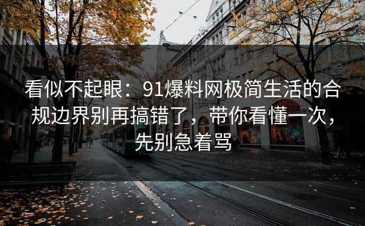 看似不起眼:91爆料网极简生活的合规边界别再搞错了,带你看懂一次,先别急着骂 第1张 看似不起眼:91爆料网极简生活的合规边界别再搞错了,带你看懂一次,先别急着骂 第1张